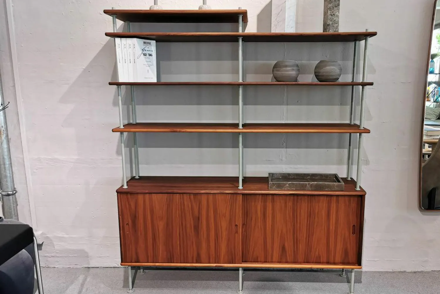 Carl Hansen & Søn Regale|Regalkombination BM0253 Walnuss Geölt Abstandshalter Metall Grau Lackiert