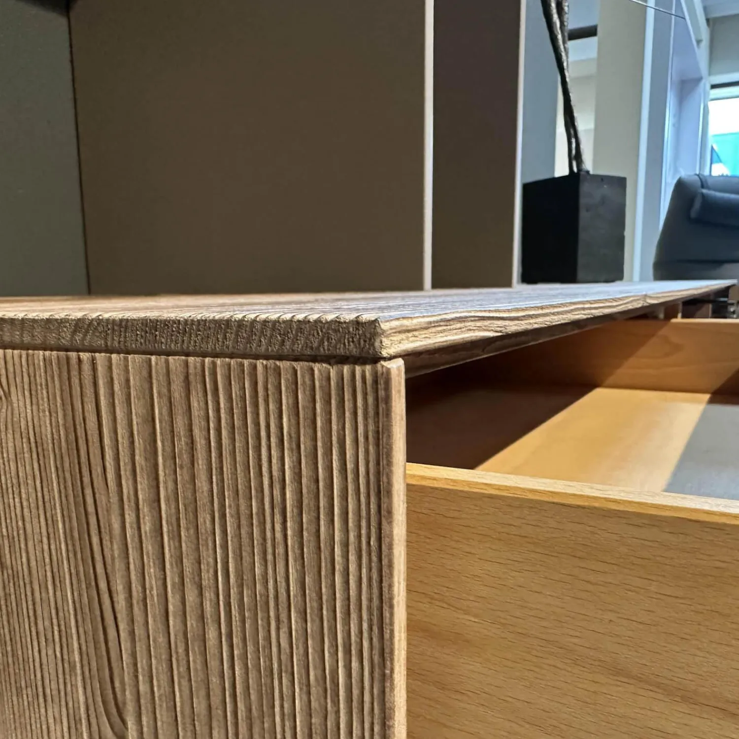 Anrei Wohnwände & Tv-Lowboards|Regalkombination Mit Lowboard Aus Bergfichte Gebürstet Steingrau