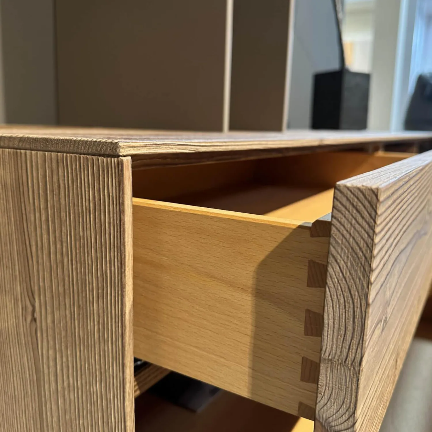 Anrei Wohnwände & Tv-Lowboards|Regalkombination Mit Lowboard Aus Bergfichte Gebürstet Steingrau