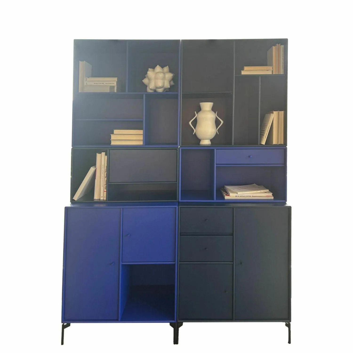 Montana Vitrinen & Highboards|Regalkombination Shadow Lack Monarch Blau inkl. Inneneinteilung