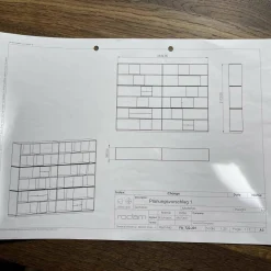 Rodam Regale|Regalkombination Pares in Nussbaum 130 Rückwand Glas deepgrex Metallboxen anthr. inkl Beleuchtung