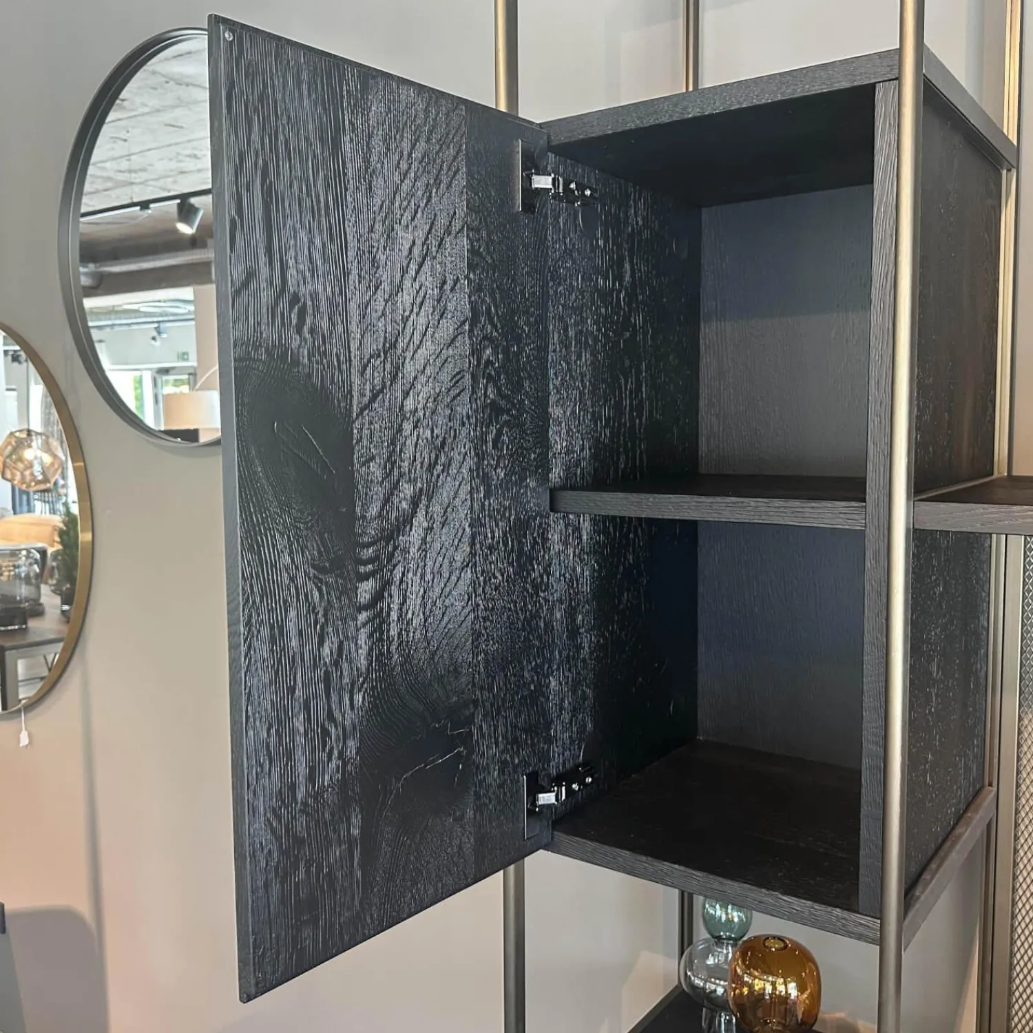 Janua Regale|Regalsystem BC 06 RooM68 Eiche Schwarz Gebeizt Und Aluminium Eloxiert C33 Bronze