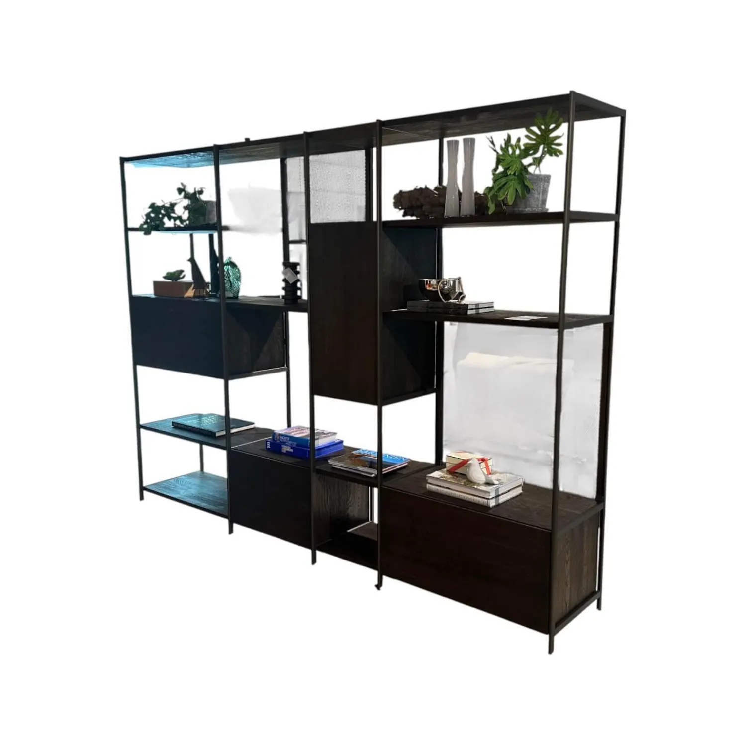 Janua Regale|Regalsystem BC 06 RooM68 Eiche Geräuchert Anthrazit Geölt Und Aluminium Bronze Eloxiert