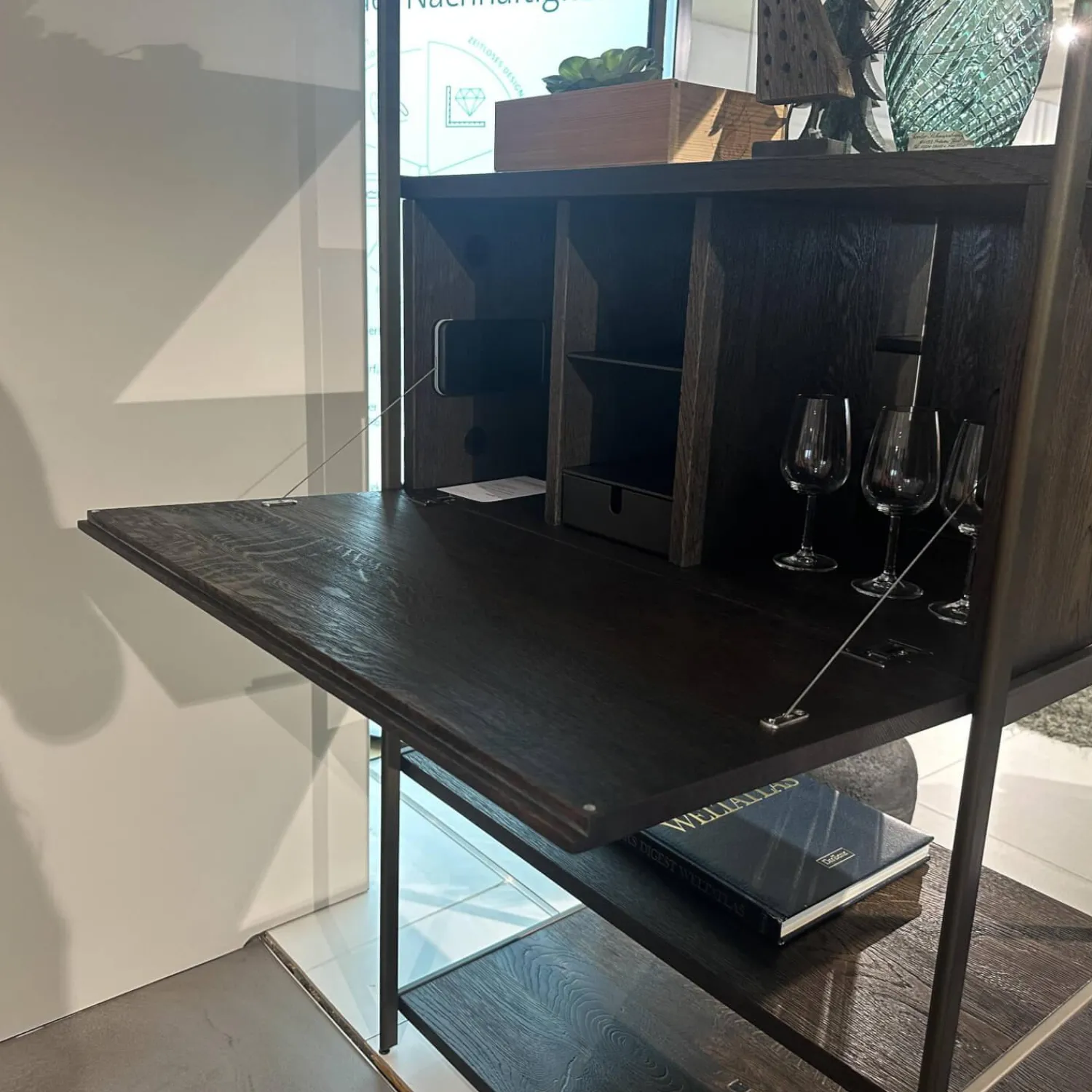 Janua Regale|Regalsystem BC 06 RooM68 Eiche Geräuchert Anthrazit Geölt Und Aluminium Bronze Eloxiert