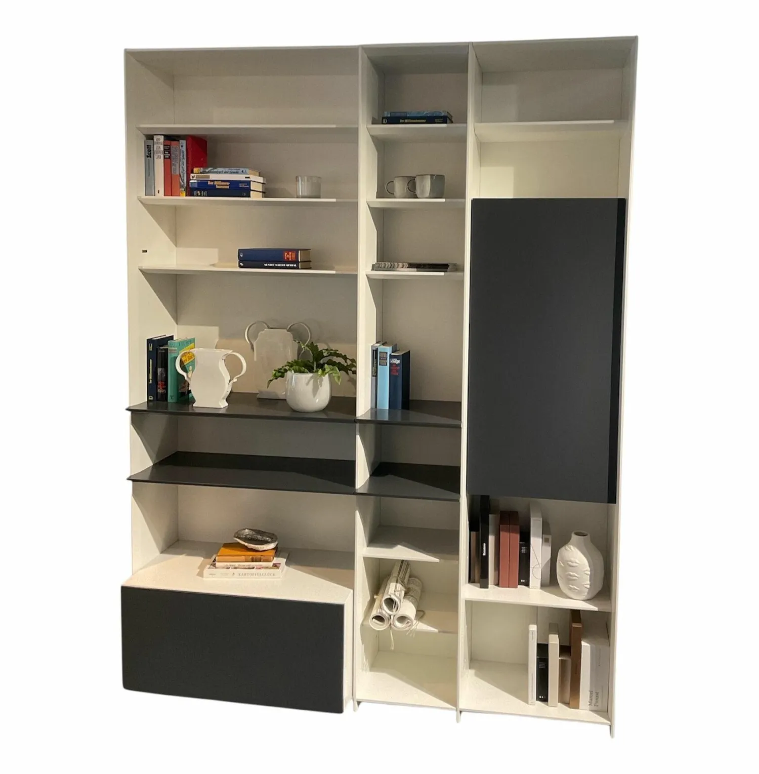 Interlübke Regale|Regalsystem Grid Lack M03 Schneeweiß Und M21 Anthrazit