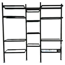 Molteni & C Regale|Regalwand Hector Rauchglas Mit Rahmen Zinnfarben