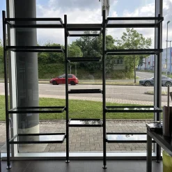 Molteni & C Regale|Regalwand Hector Rauchglas Mit Rahmen Zinnfarben