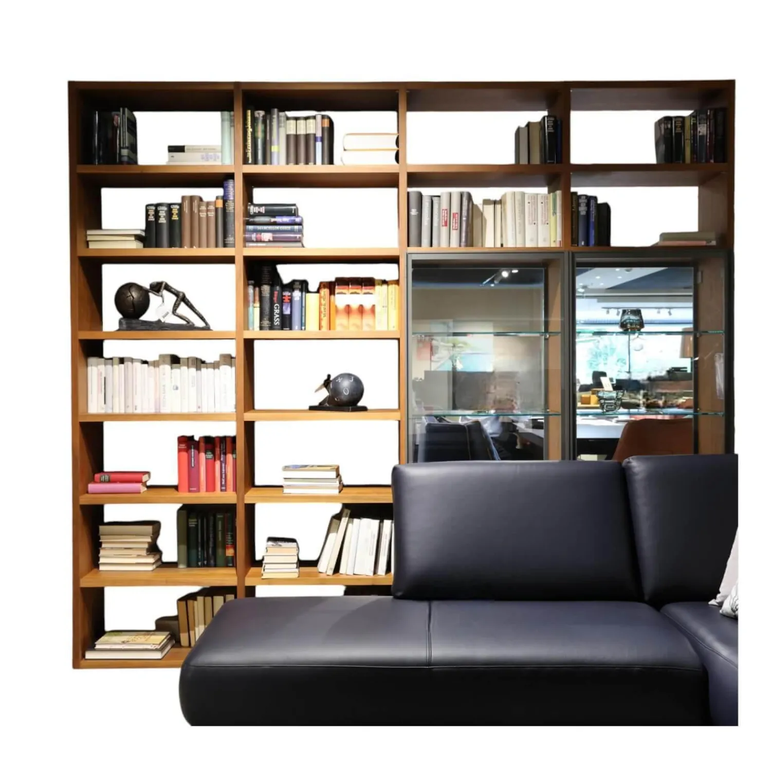 Presotto Regale|Regalwand Pari Und Dispari Korpus Nussbaum Canaletto Beidseitig Mit Glastüren Ohne Sofa