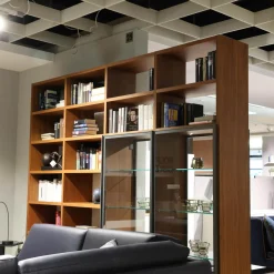 Presotto Regale|Regalwand Pari Und Dispari Korpus Nussbaum Canaletto Beidseitig Mit Glastüren Ohne Sofa