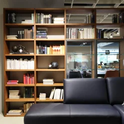 Presotto Regale|Regalwand Pari Und Dispari Korpus Nussbaum Canaletto Beidseitig Mit Glastüren Ohne Sofa