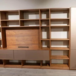 Anrei Wohnwände & Tv-Lowboards|Regalwand PU 30 Puro Style Astnuss Massiv Natur Geölt