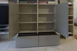 Interlübke Regale|Regalwand Studimo Lack Greige 08 Mattglas Optiwhite