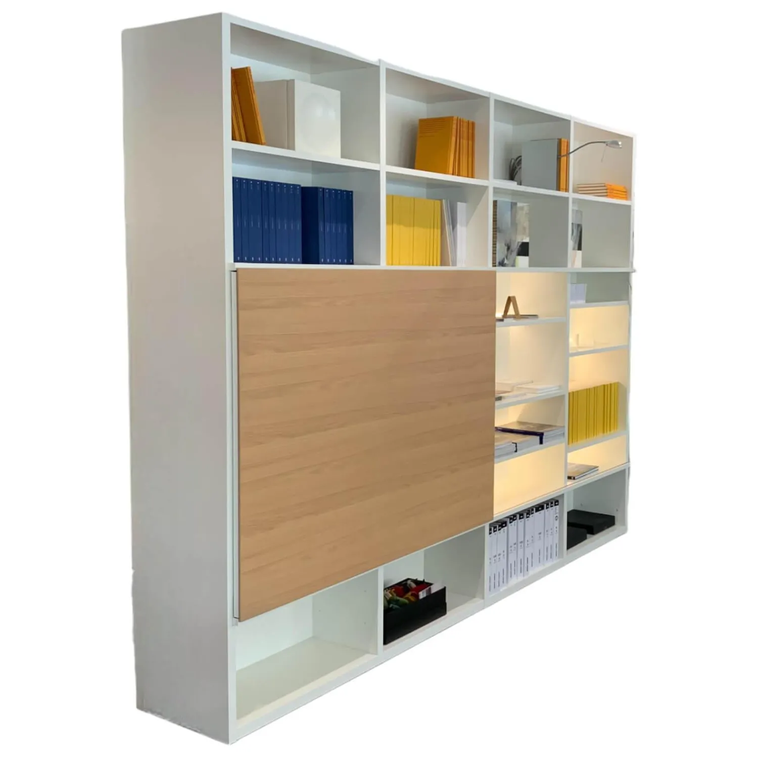 Interlübke Regale|Regalwand Studimo Lack Matt M03 Schneeweiß mit TV-Paneel