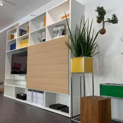 Interlübke Regale|Regalwand Studimo Lack Matt M03 Schneeweiß mit TV-Paneel