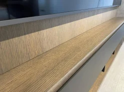 Kettnaker Wohnwände & Tv-Lowboards|Regalwand Vita Eiche Silbergrau Grau Holz Matt Details Schwarz Lack Inklusive Beleuchtung