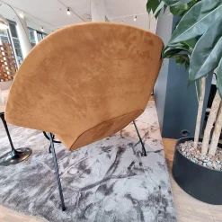 Knoll International Loungesessel|Relax Chair Womb Stoff Colorado Grau Braun Und Ultrasuede Braun Gestell Metall Schwarz