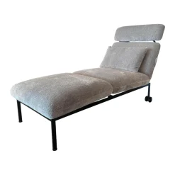 Brühl Daybeds & Recamieren|Relaxliege Roro 98 Stoff 4001 92 Hellgrau Füße Metall Schwarz Mit Rollen