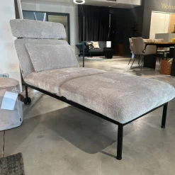 Brühl Daybeds & Recamieren|Relaxliege Roro 98 Stoff 4001 92 Hellgrau Füße Metall Schwarz Mit Rollen