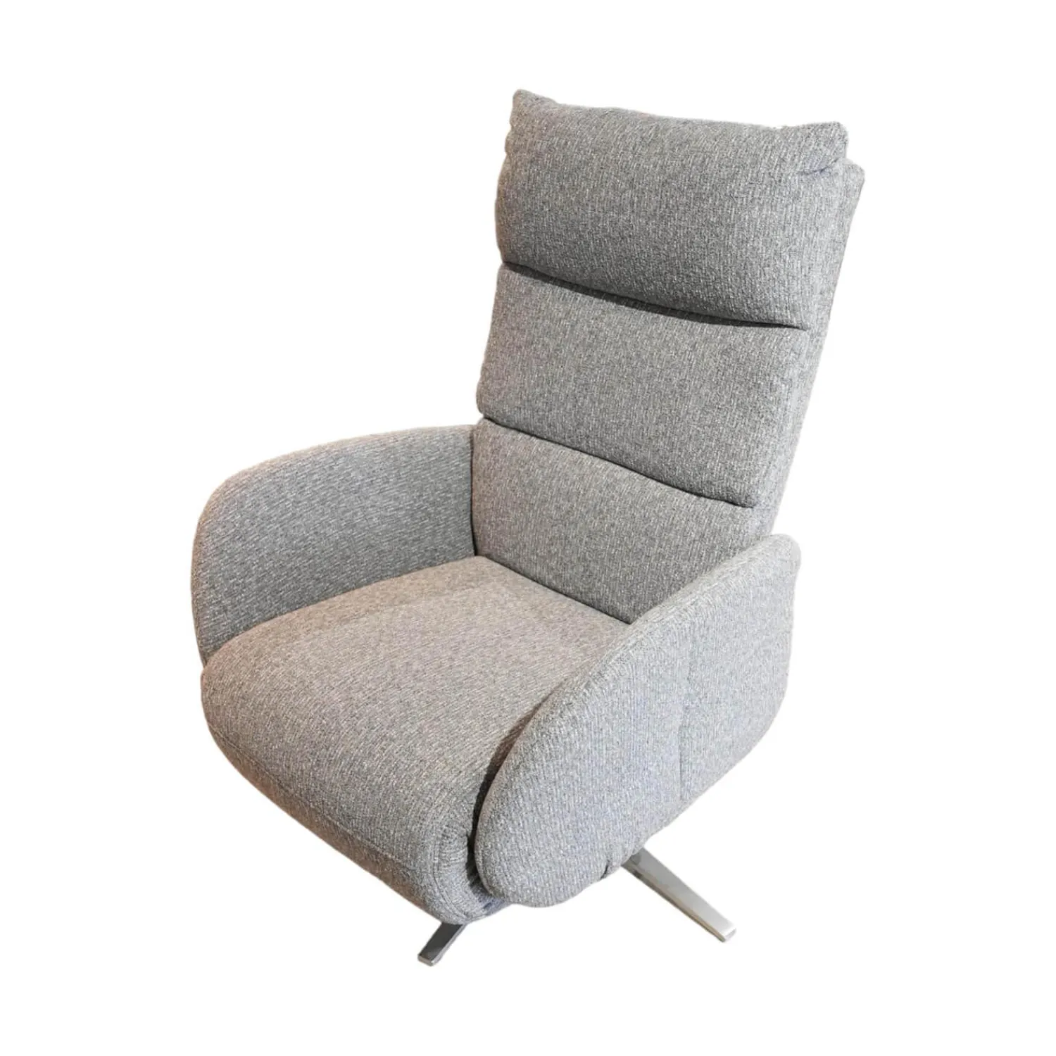 himolla Relaxsessel|Relaxsessel 7803 26 U Stoff 24 Q2 Emotion Vulkan Grau Sternfuß Edelstahloptik Mit Kopfteilverstellung Motorisch