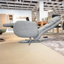 himolla Relaxsessel|Relaxsessel 7803 26 U Stoff 24 Q2 Emotion Vulkan Grau Sternfuß Edelstahloptik Mit Kopfteilverstellung Motorisch