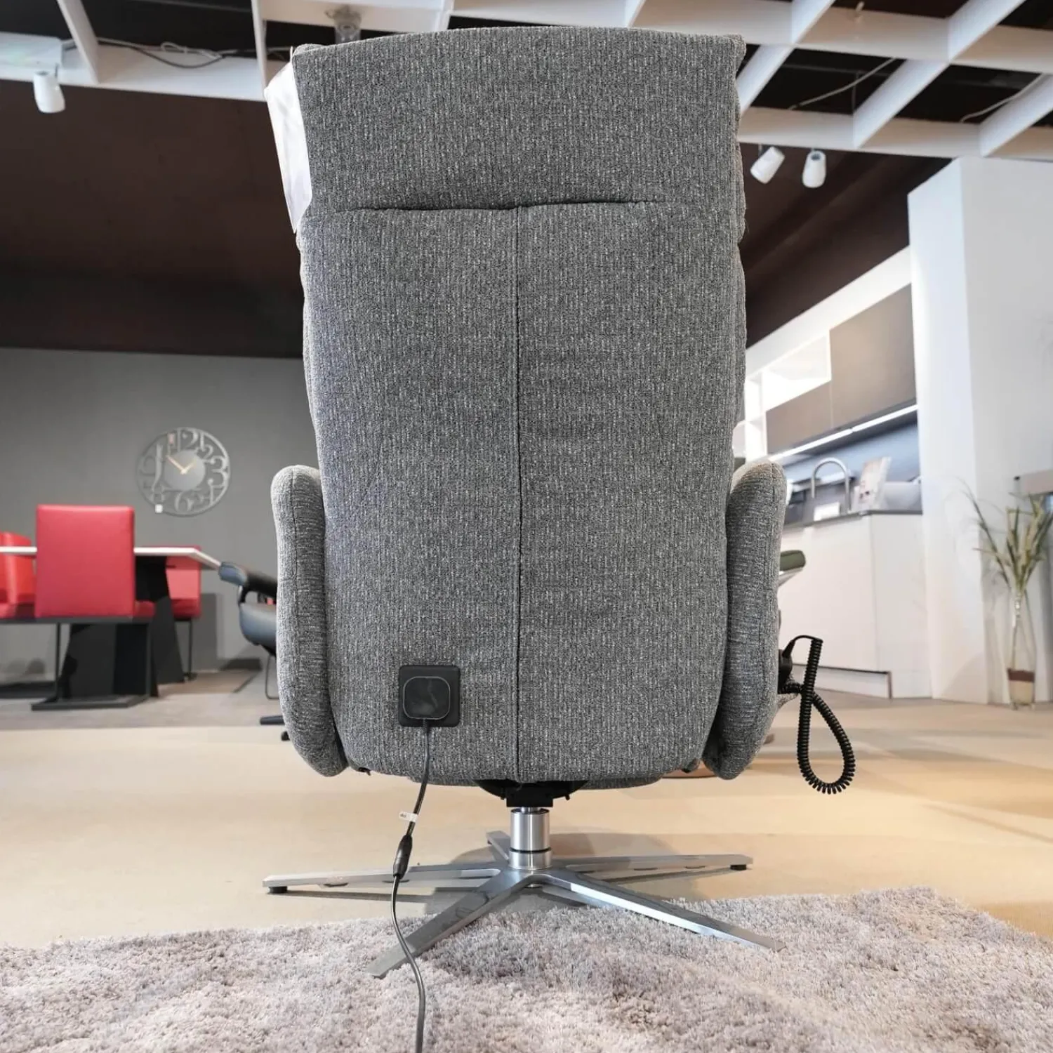 himolla Relaxsessel|Relaxsessel 7803 26 U Stoff 24 Q2 Emotion Vulkan Grau Sternfuß Edelstahloptik Mit Kopfteilverstellung Motorisch