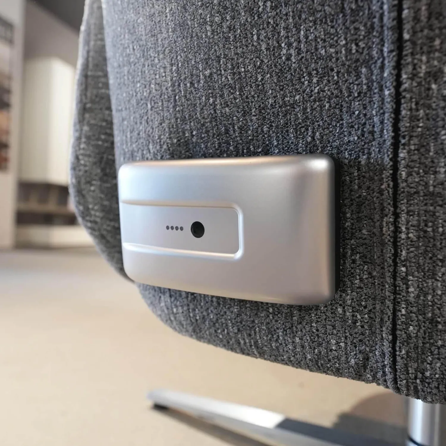 himolla Relaxsessel|Relaxsessel 7803 26 U Stoff 24 Q2 Emotion Vulkan Grau Sternfuß Edelstahloptik Mit Kopfteilverstellung Motorisch