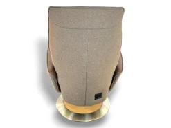 himolla Relaxsessel|Relaxsessel 7928 Easy Swing L Sitzfläche Leder Eleganza Forest Braun Rücken Und Seiten Stoff Salino Schlamm Braun Drehteller Holz Wildeiche