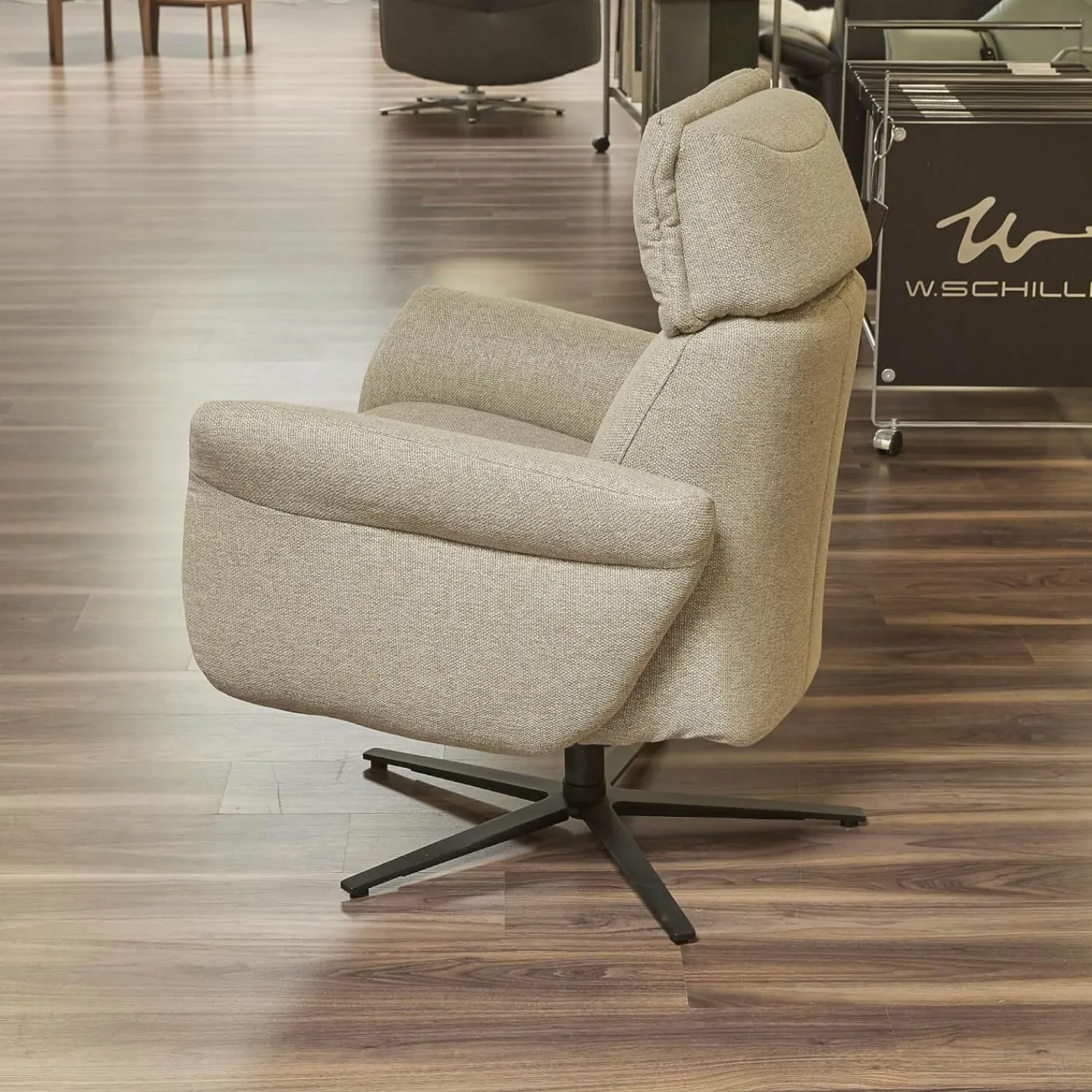 himolla Relaxsessel|Relaxsessel 7150 Easy Swing Stoff Bodyflux 8 Farn Sternfuß Pulverbeschichtet Anthrazit