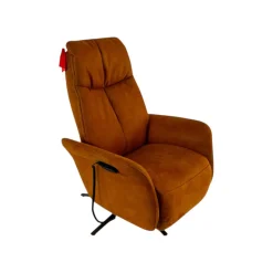 himolla Relaxsessel|Relaxsessel 7358 Easy Swing S Stoff Microfaser Nevada Cognac Braun Sternfuß Bronze Pulverbeschichtet