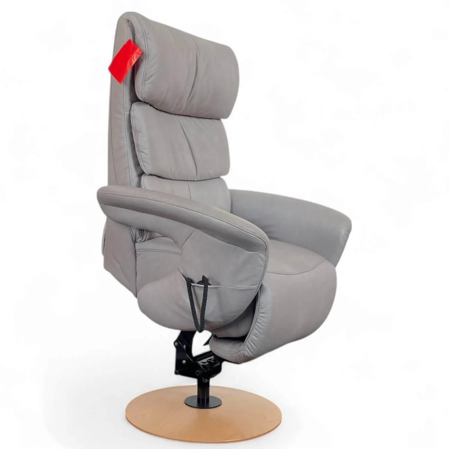 himolla Relaxsessel|Relaxsessel 7428 Easy Swing XL Nappe Leder 22 Soft Asche Grau Holzteller Buche 2 Motorig Mit Aufstehhilfe