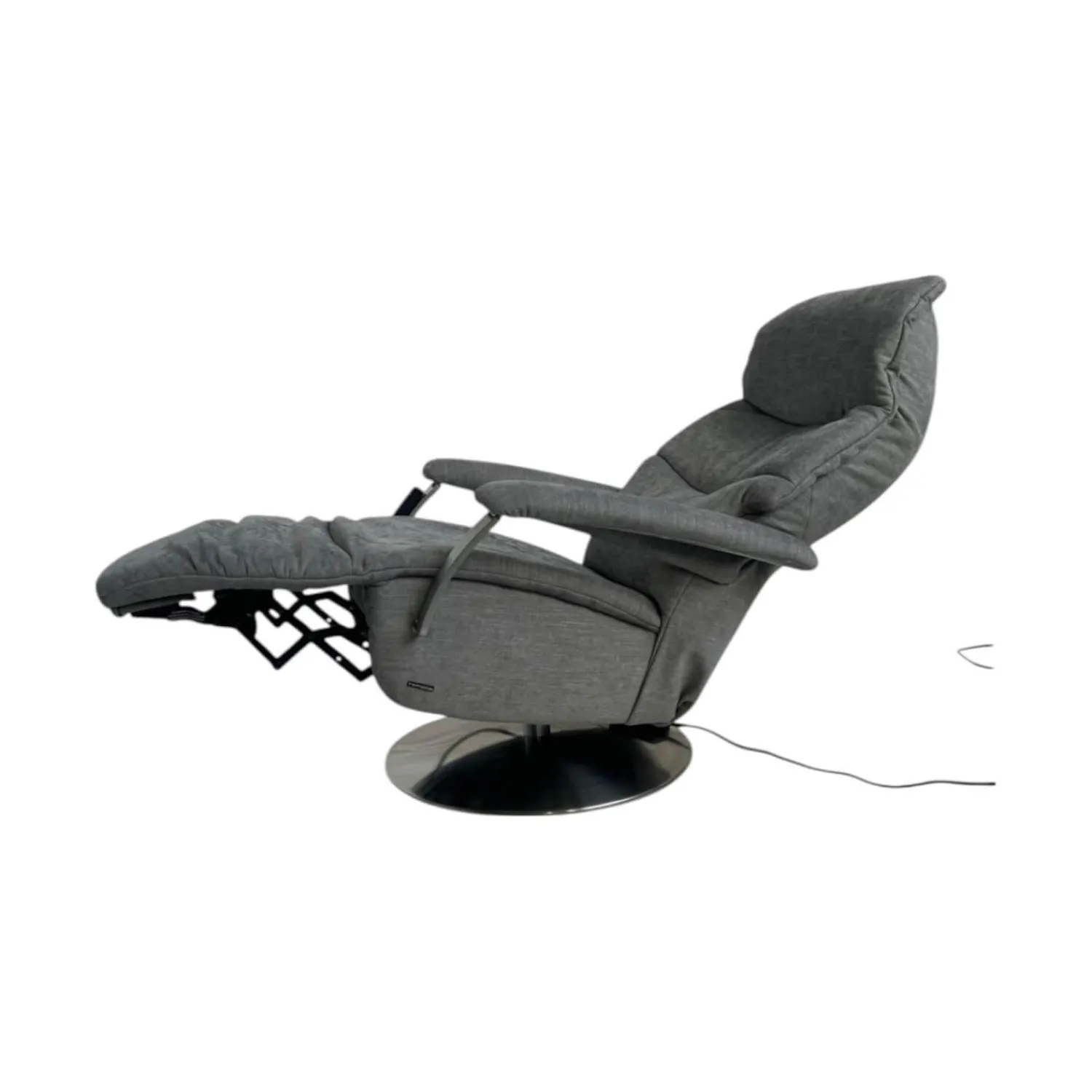 himolla Relaxsessel|Relaxsessel 7050 Easyswing M Stoff Leeds Platin Grau Fuß Teller Edelstahloptik Mit Elektrischer Kopfteilverstellung