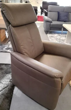 Arco Fernsehsessel|Relaxsessel 50025 Stoff Frisco Kiesel Grau Fuß Rollen