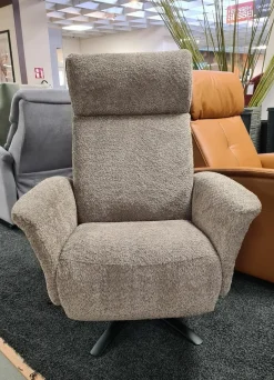 Knudsen Relaxsessel|Relaxsessel 8036 Stoff Tefddy Light Brown Braun mit Massagefunktion