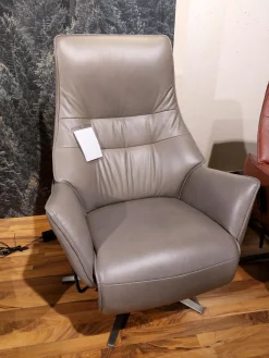 himolla Relaxsessel|Relaxsessel 7905 Type 27U Leder Soft Nappa Shadow Grau Sternfuß Stahl Edelstahloptik Mit Verstellungen 3 Motorisch