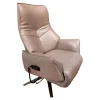 himolla Relaxsessel|Relaxsessel 7911 Type 26U Z60 Außen Stoff Delfin Beige Grau Innen Leder Sofa Nappa Shadow Grau Sternfuß Edelstahloptik Mit Verstellungen 3 Motorisch