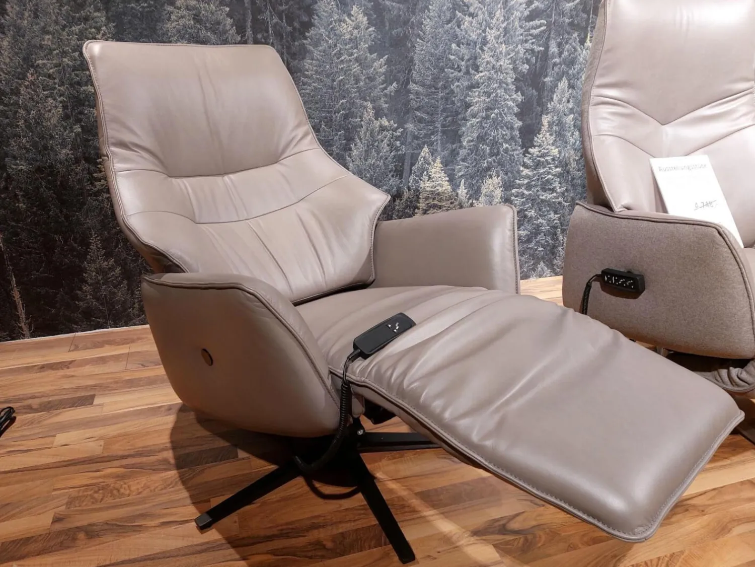 himolla Relaxsessel|Relaxsessel 7905 Type 46V Leder Soft Nappa Shadow Grau Sternfuß Stahl Anthrazit Mit Verstellung 1 Motorisch