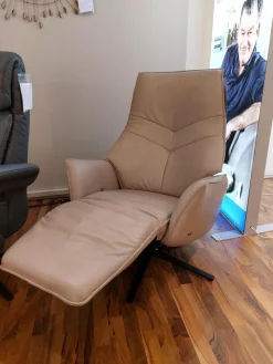 himolla Relaxsessel|Relaxsessel 7911 Type 45V Leder Soft Nappa Island Beige Braun Sternfuß Stahl Anthrazit Mit Verstellung 1 Motorisch