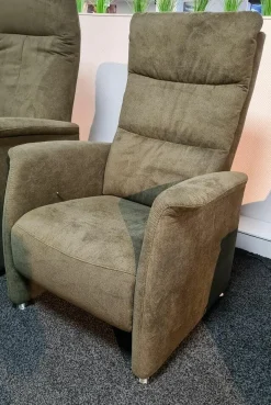 DFM Relaxsessel|Relaxsessel Baccara Small Stoff Regain 156 Hunter Grün Füße Chrom