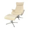 Conform Relaxsessel|Relaxsessel Beyoung Stoff Mercedes 1429 03 Cream Creme Fuß Aluminium Inklusive Hocker