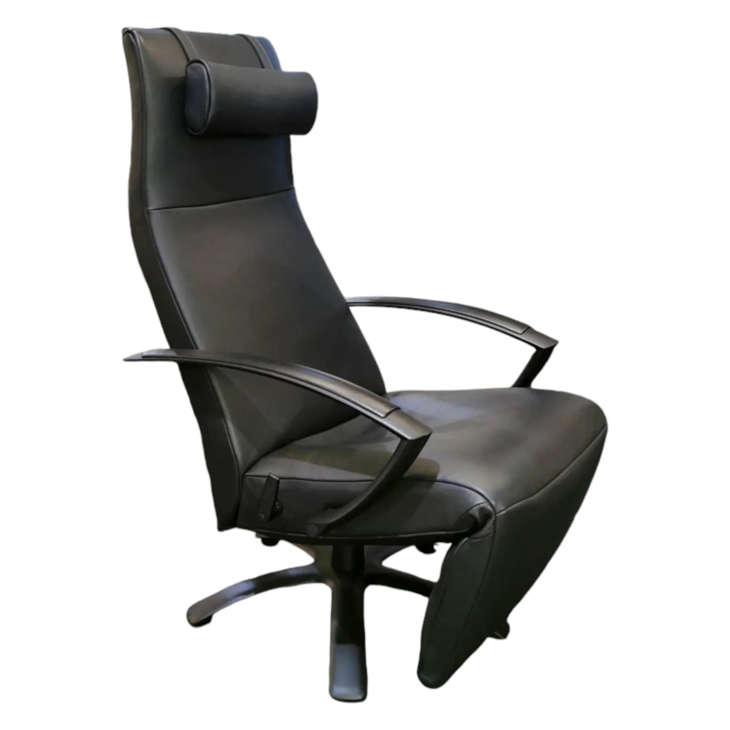 Jori Relaxsessel|Relaxsessel Brainbuilder Mono-Move Medi Leder Celia Nero Schwarz Gestell Schwarz