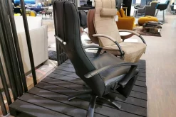 Jori Relaxsessel|Relaxsessel Brainbuilder Mono-Move Medi Leder Celia Nero Schwarz Gestell Schwarz