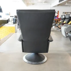 Berg Furniture Relaxsessel|Relaxsessel Ceto Leder Schwarz Gestell Edelstahlring Und Schwarzes Leder Manuell Verstellbar