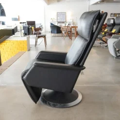 Berg Furniture Relaxsessel|Relaxsessel Ceto Leder Schwarz Gestell Edelstahlring Und Schwarzes Leder Manuell Verstellbar