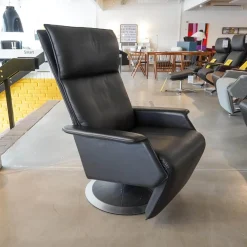 Berg Furniture Relaxsessel|Relaxsessel Ceto Leder Schwarz Gestell Edelstahlring Und Schwarzes Leder Manuell Verstellbar