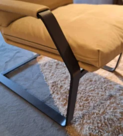 Erpo Relaxsessel|Relaxsessel Classics 263 Leder M Lavagrau Gestell Schwarz mit Hocker