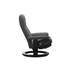 Stressless Relaxsessel|Relaxsessel Consul M Power Leder Batick 79 Grey Grau Base Classic Holz 05 Schwarz Gebeizt Motorisch Verstellbar Mit Leg And Back Funktion