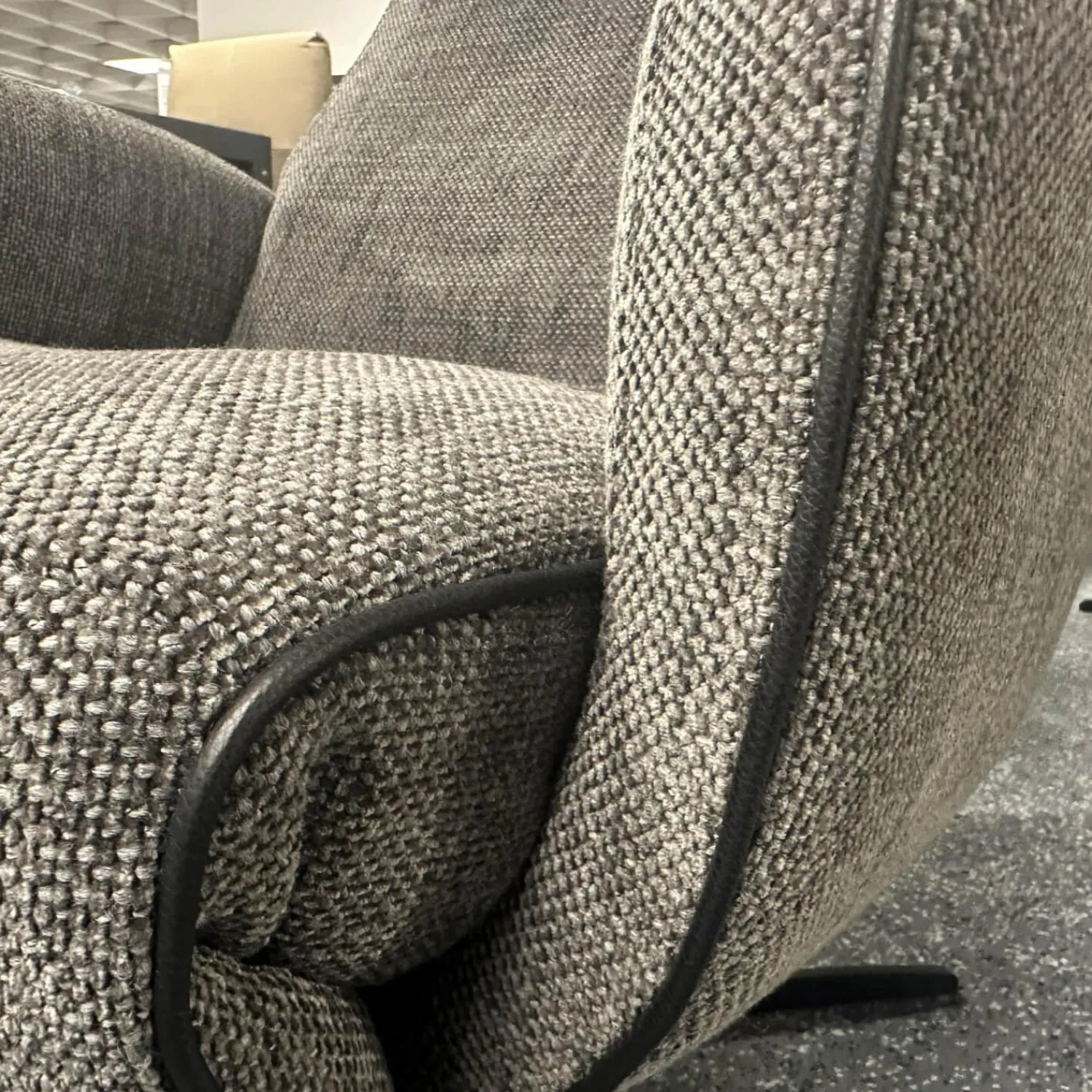 Jori Relaxsessel|Relaxsessel Cosy Ghost JR 7790 Stoff Giada C096 3 Blau Grau Meliert 4 Sternfuß Gewellt Matt Schwarz Lackiert