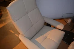 Stressless Relaxsessel|Relaxsessel David M Leder Batick Platinum Grey mit Hocker