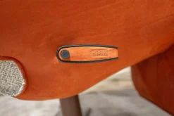 Jori Relaxsessel|Relaxsessel Daydreamer Mono-Move Medi Innen Stoff Thuile C0001 Cremeweiß Außen Leder Nubuck Rosso Orange