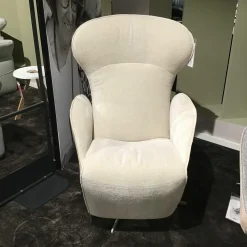 Jori Relaxsessel|Relaxsessel Daydreamer Textil Leder Innen Mumble Außen Nubukleder Creme